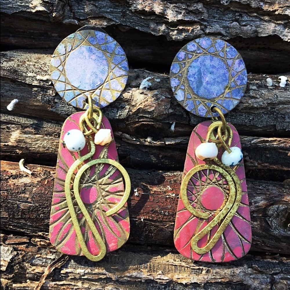 Super Cute Boho Earrings Gold Tone